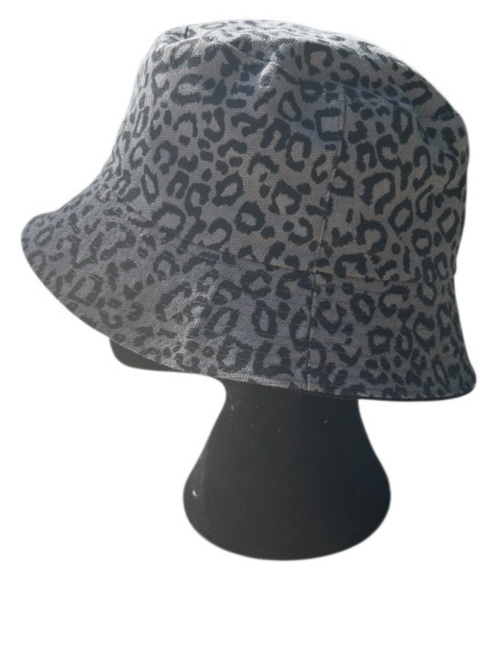 Women's Grey Leopard Print Bucket Hat